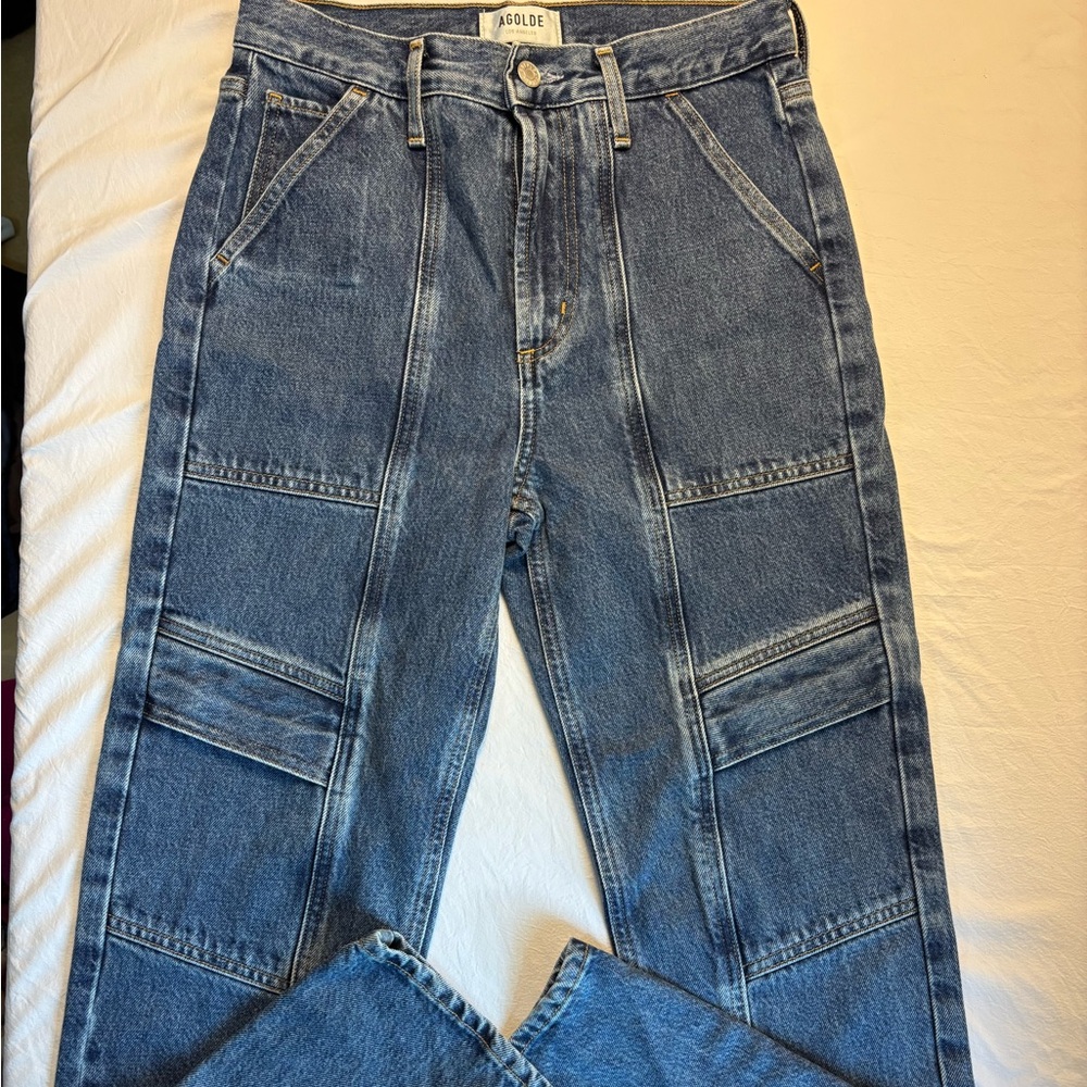 Agolde Denim Jeans Cooper Cargo Women’s 24 High Rise Straight EUC Y2K Pants